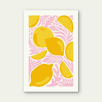 Cute Lemons Metal Print Ready to Hang