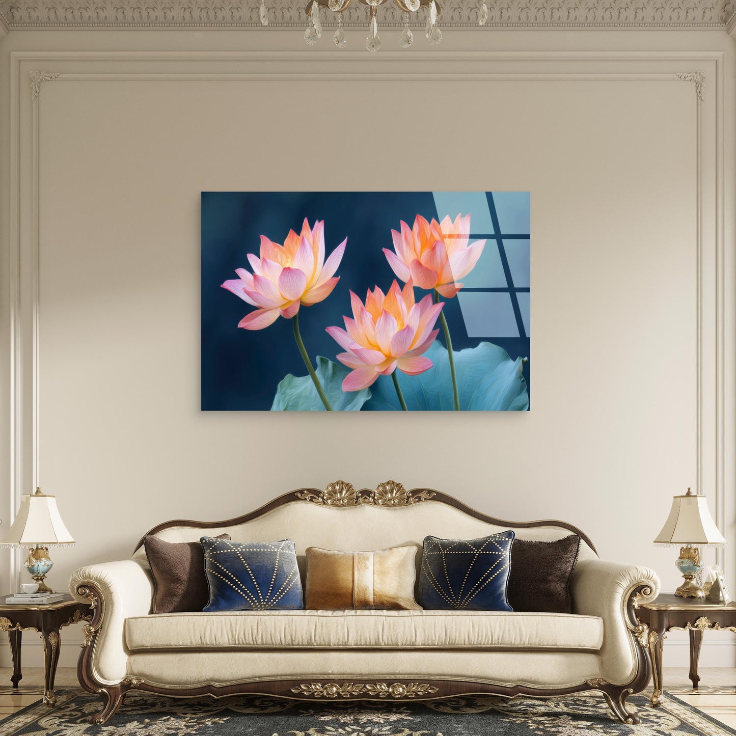 Pink Lotus Water Lily Blossom Acrylic Glass Printing Wall Art Australian Made Quality