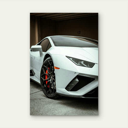 Luxury Lamborghini Sports Car Rim View 40x60cm Metal Print Ready to Hang