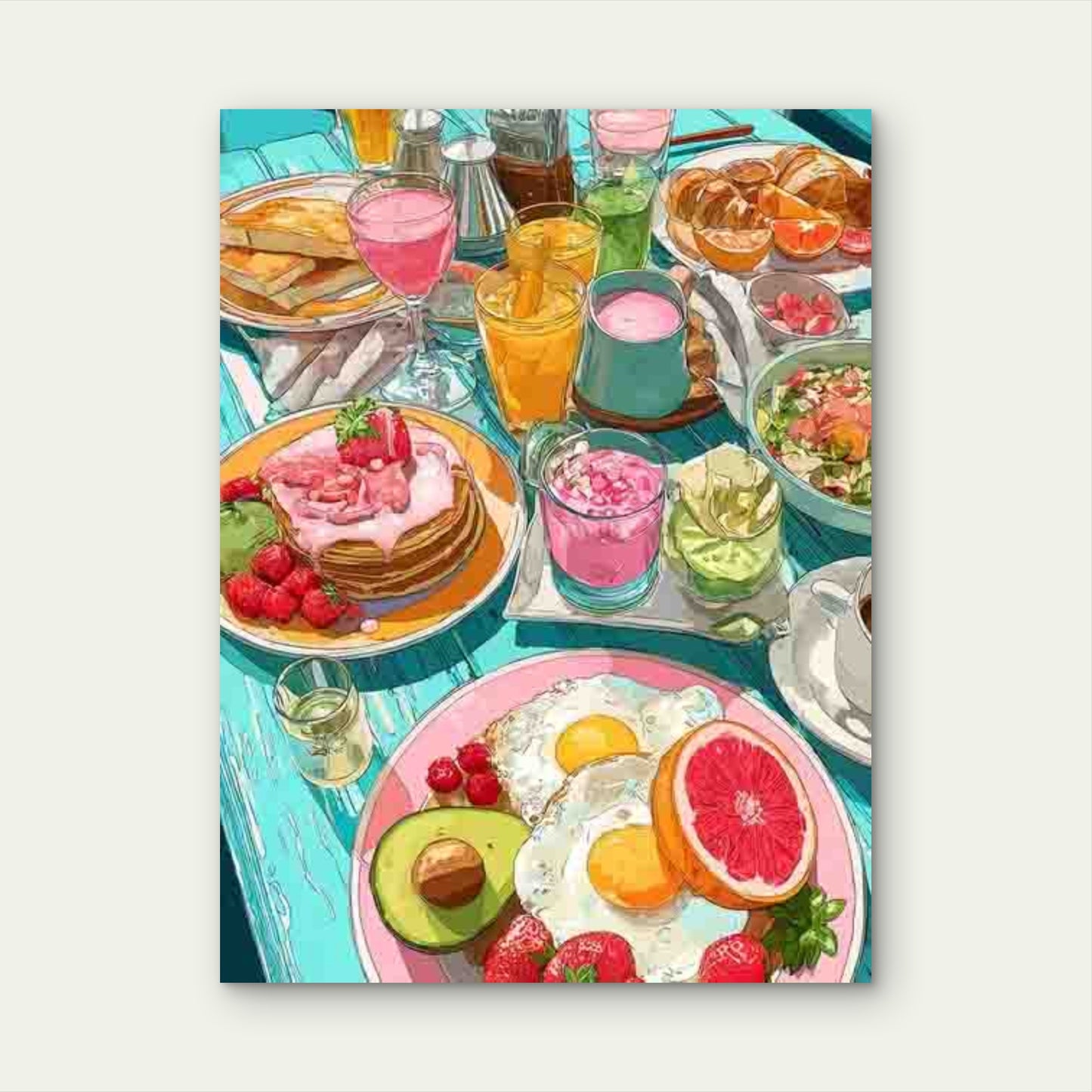 Mama's Kitchen Brunch Decor 60x90cm Metal Print Ready to Hang