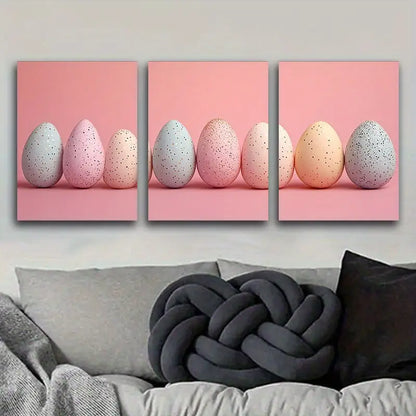 3pcs Easter eggs Metal Print Ready to Hang Art