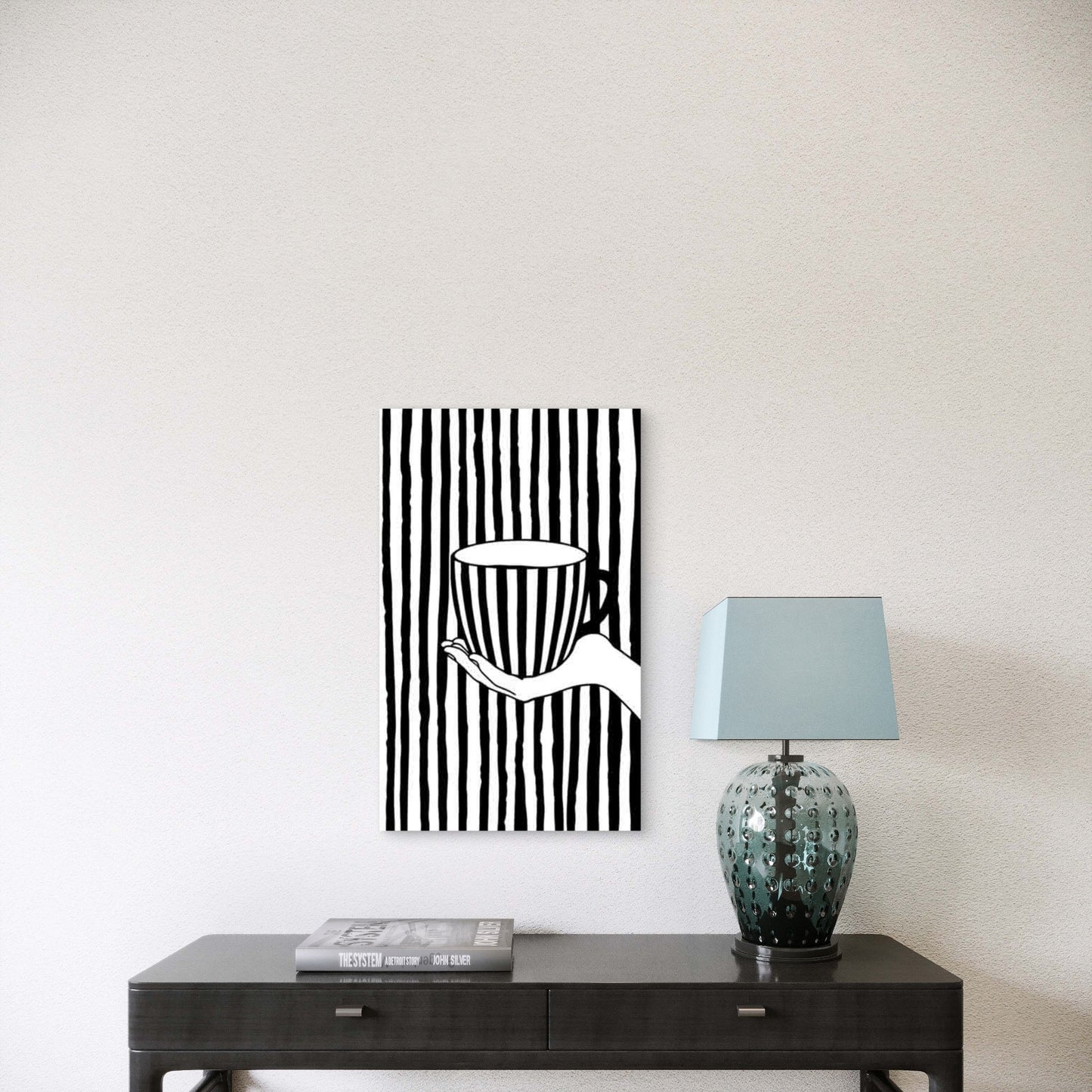 Hand-Holding Coffee Cup Metal Print Ready to Hang
