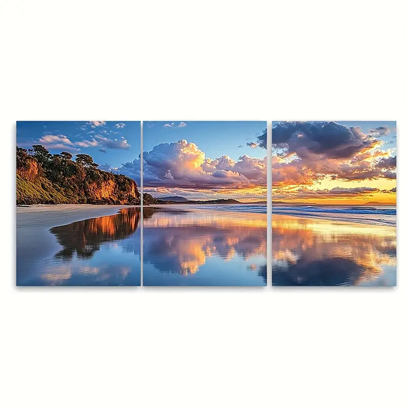 3pcs Byron Bay Cape Walking Track Australia Wall Art Set Canvas Framed 50x70cm - High Quality Print 100% Australian Made Wall Canvas Ready to Hang - Bella Home Decor