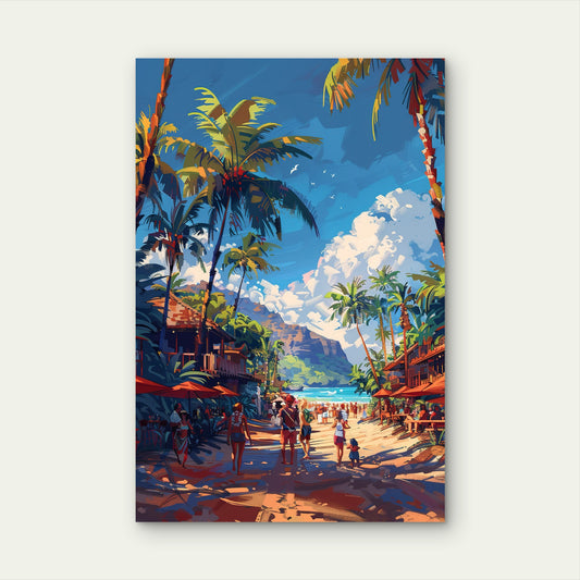 Tropical Island Beach Resort Coast 40x60cm Metal Print Ready to Hang