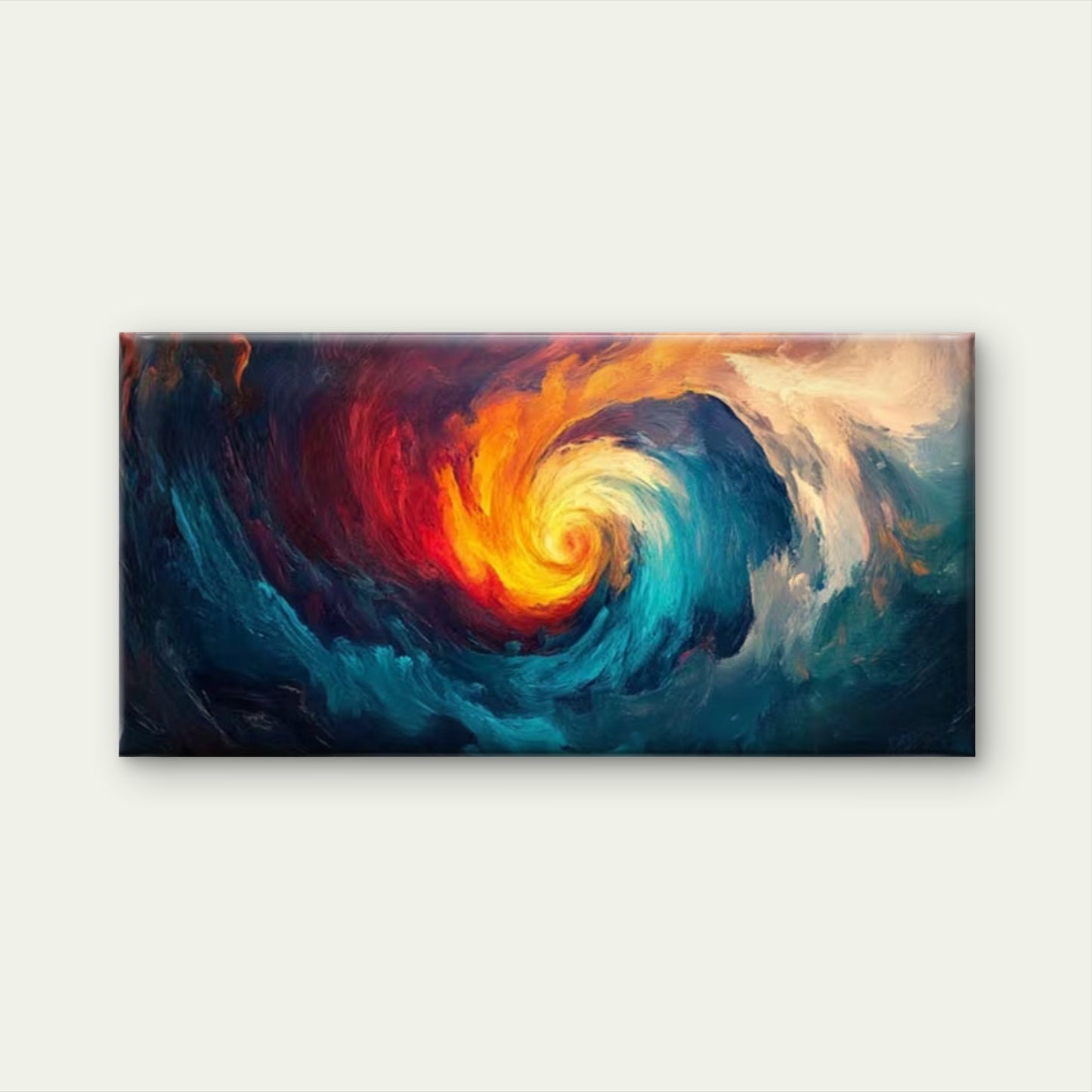 Blue, Orange, Red Abstract Wall Art Canvas Office Home Room Framed 120x60cm