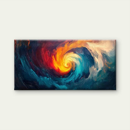 Blue, Orange, Red Abstract Wall Art Canvas Office Home Room Framed 120x60cm