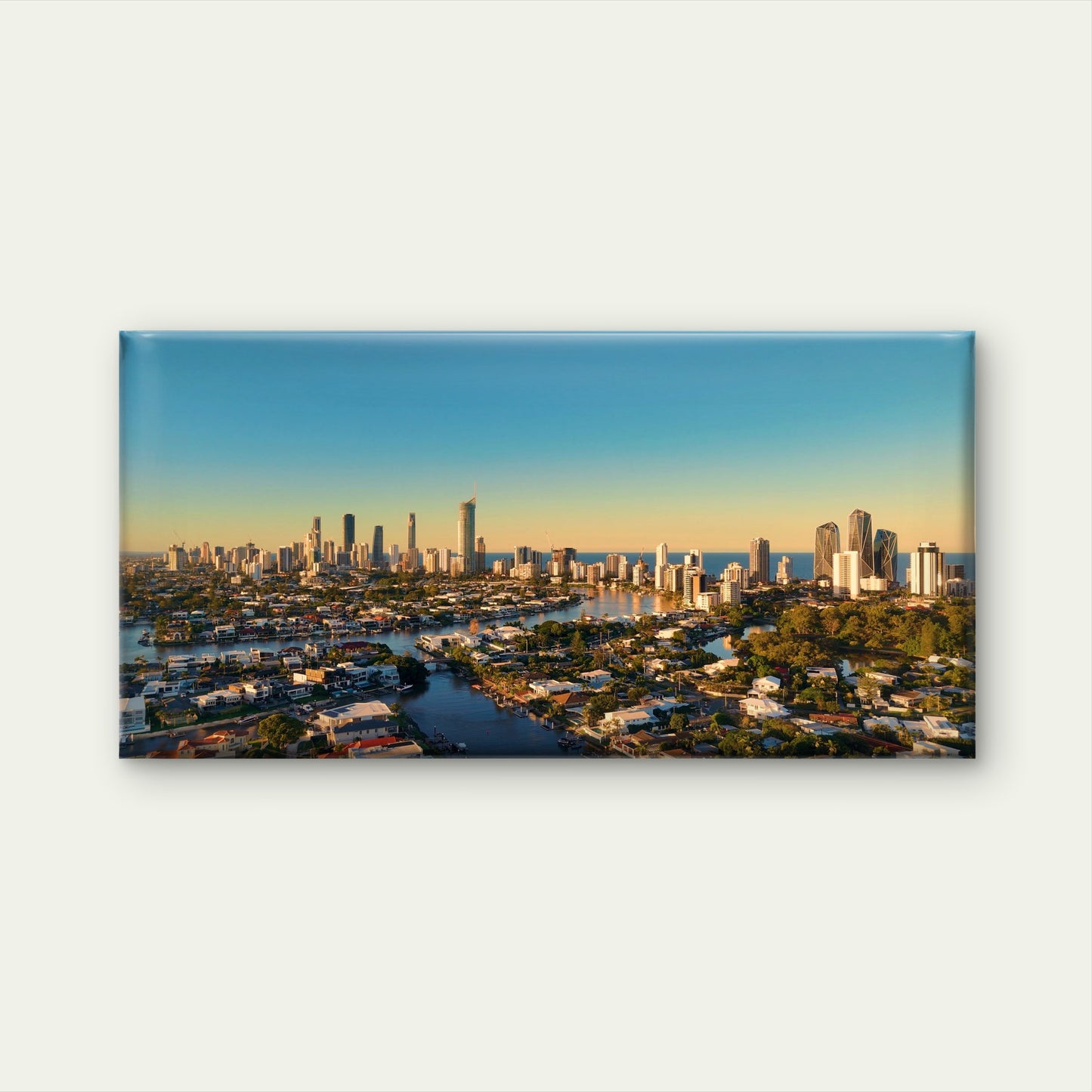 Gold Coast Australia Skyline Wall Art Canvas Office Home Room Framed 120x60cm