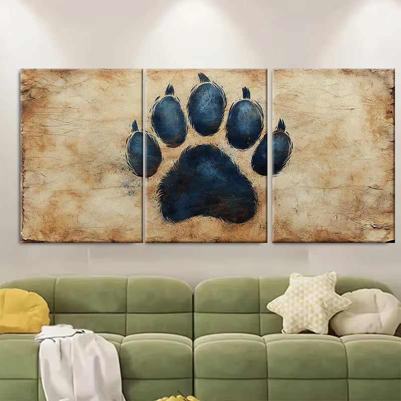3pcs Animal Paw Cat Dog Lovers Metal Print Ready to Hang Art - Bella Home Decor