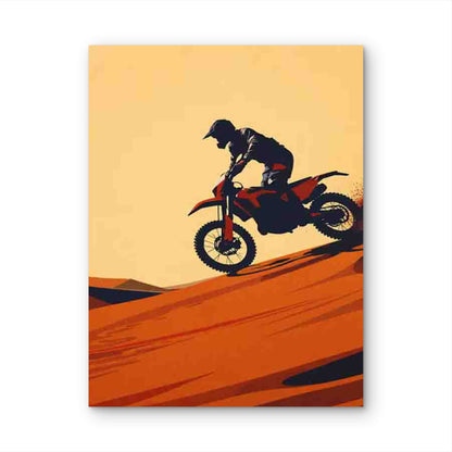 Retro Desert Rider 40x60cm Metal Print Ready to Hang - Bella Home Decor
