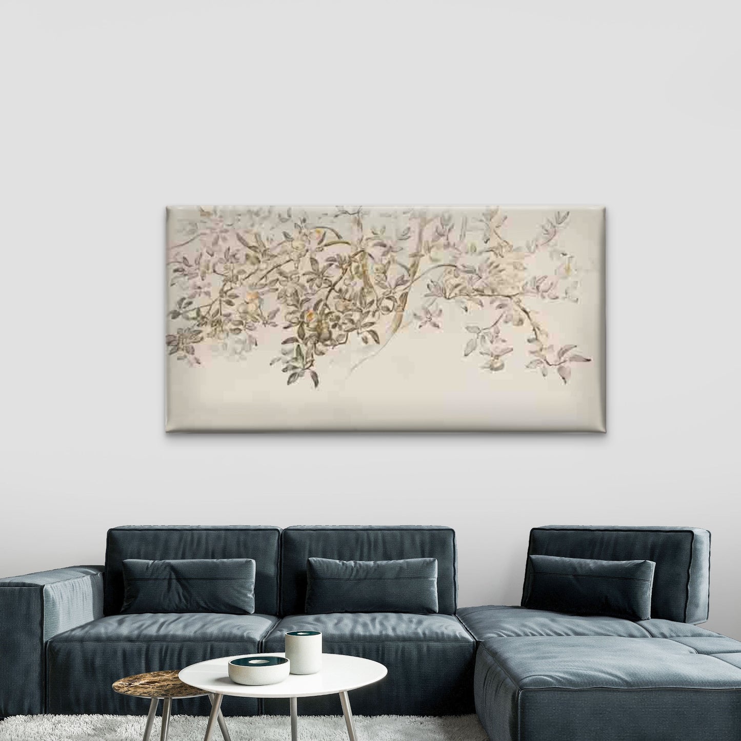 Branches with Flowers and Fruit Wall Art Canvas Office Home Room Framed 120x60cm - Bella Home Decor