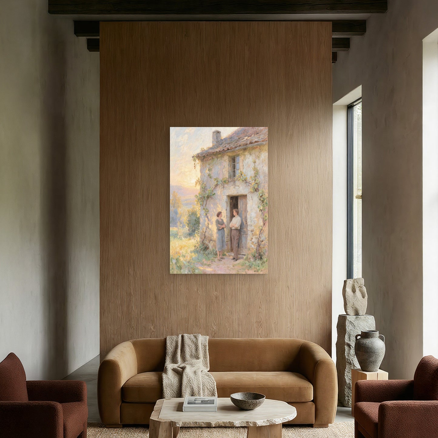 Quiet Conversation Sunset By Rustic Home 40x60cm Metal Print Ready to Hang