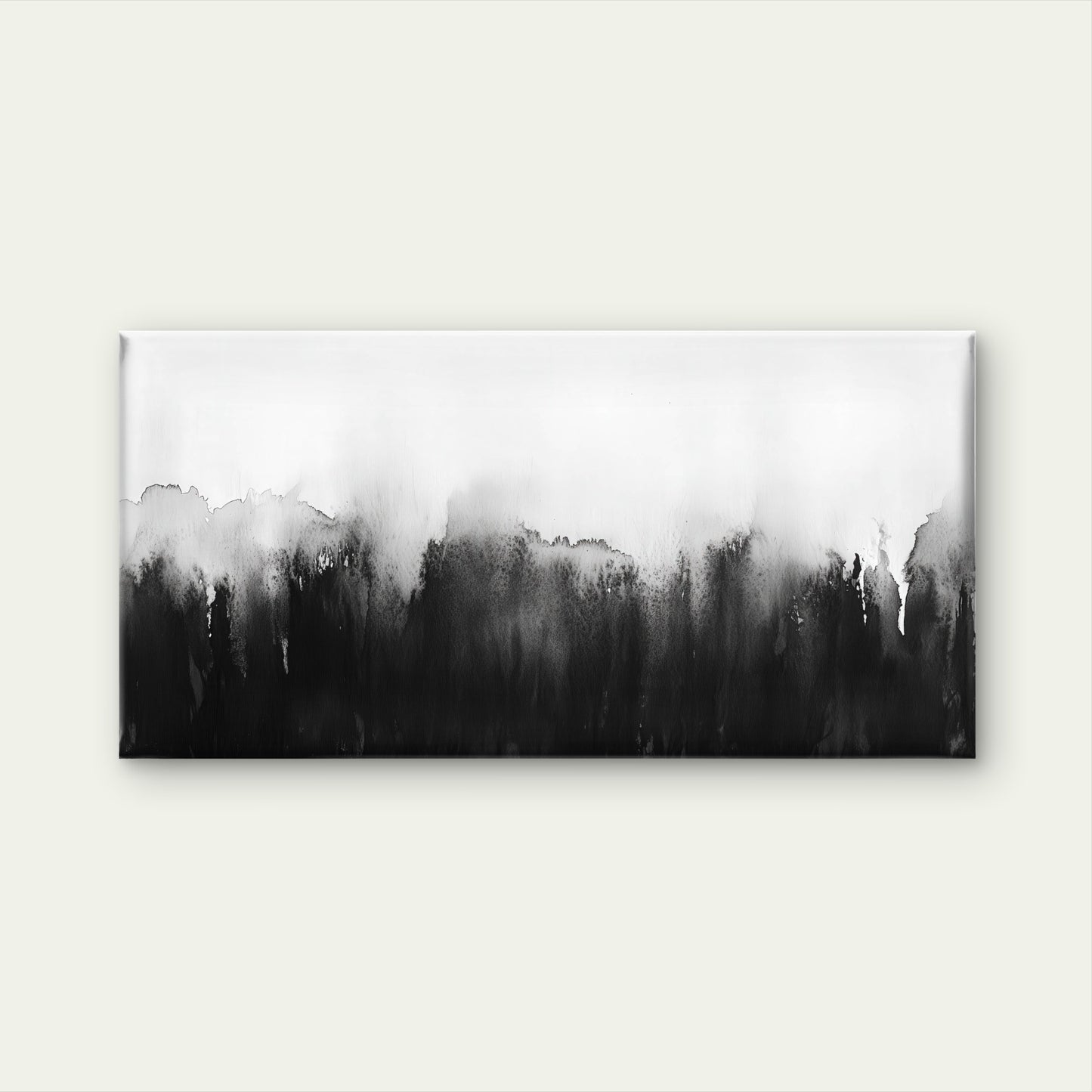 Minimalist Black Ink Abstract Wall Art Canvas Office Home Room Framed 120x60cm - Bella Home Decor
