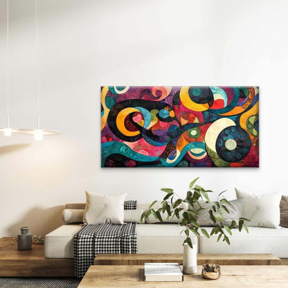 Abstract with Vibrant Colors Wall Art Canvas Office Home Room Framed 120x60cm - Bella Home Decor