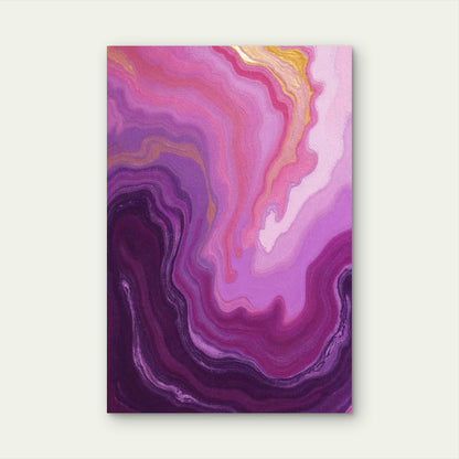 Abstract Liquid Marble in Purple, Pink, and Gold 60x90cm Metal Print Ready to Hang