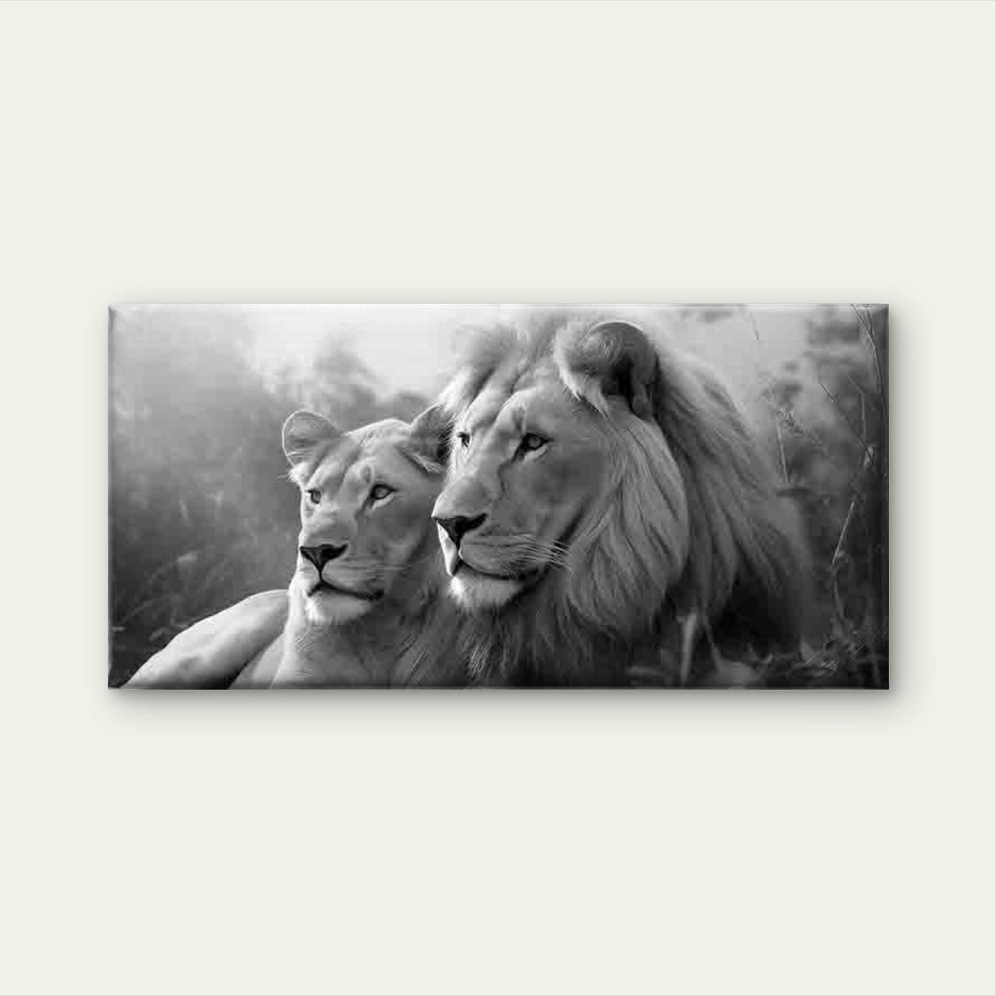Photograph of a Majestic Lion Wall Art Canvas Office Home Room Framed 120x60cm