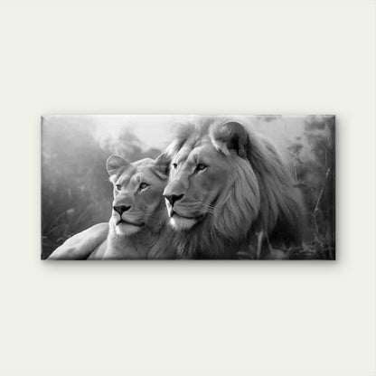 Photograph of a Majestic Lion Wall Art Canvas Office Home Room Framed 120x60cm