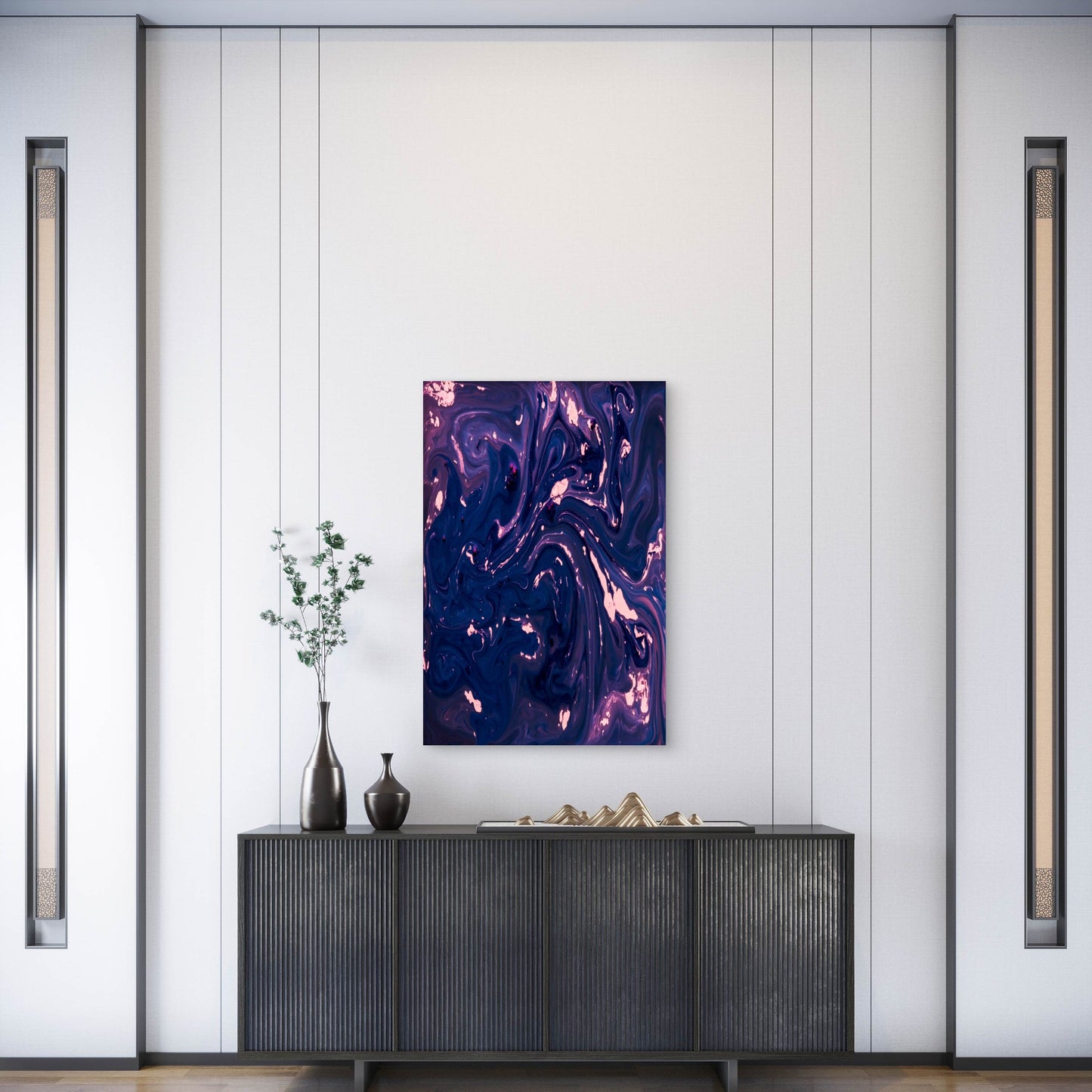 Colorful Marble Effect Background  60x90cm Metal Print Ready to Hang