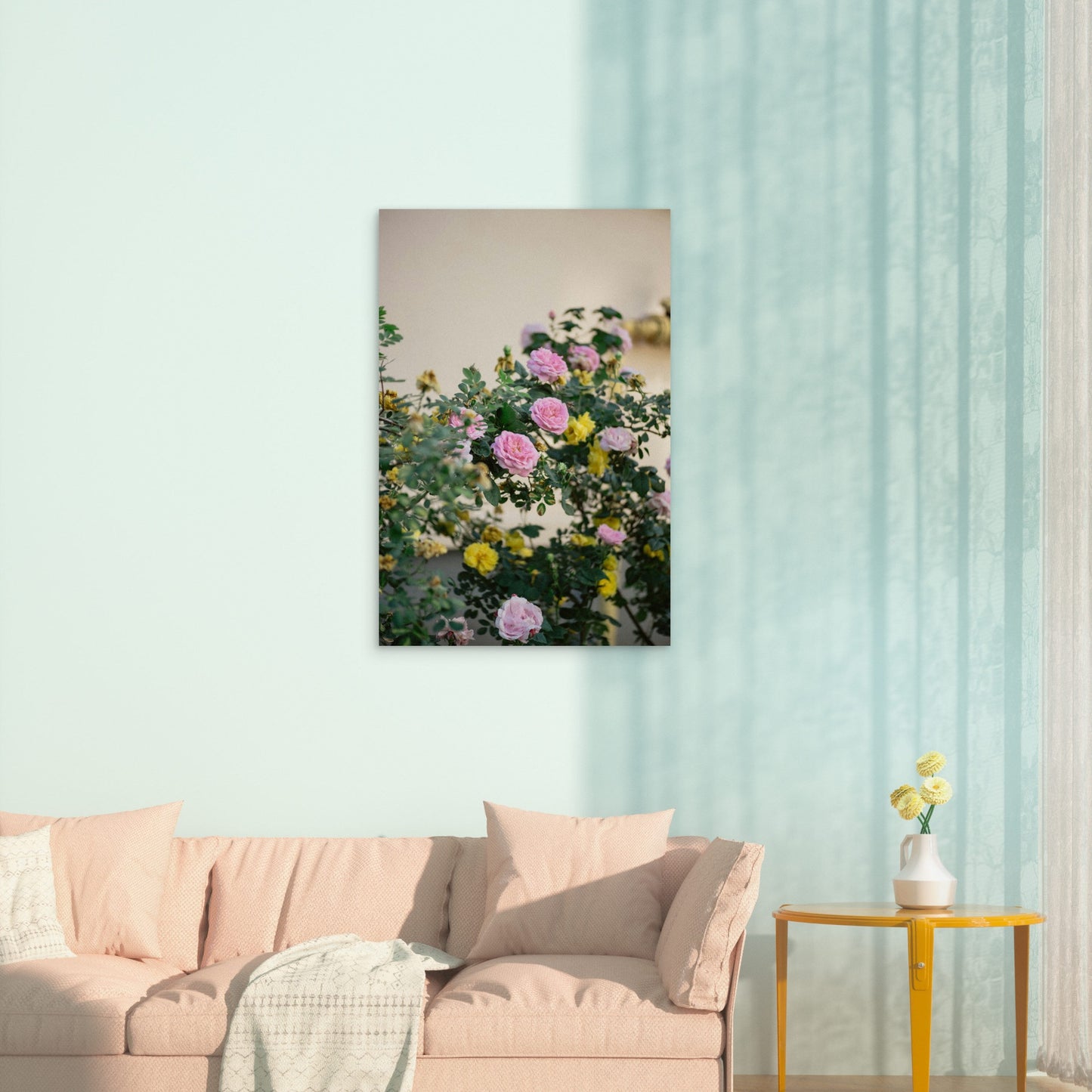 Garden Roses 60x90cm Metal Print Ready to Hang