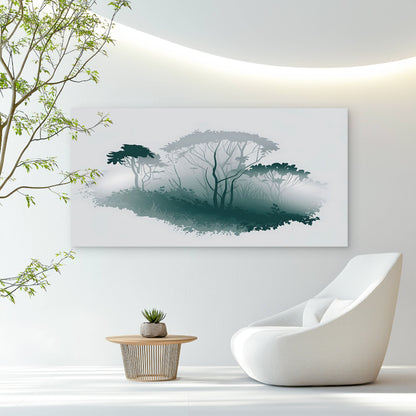 Misty Forest Morning Light Wall Art Canvas Office Home Room Framed 120x60cm
