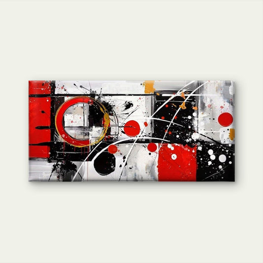 Red Black White Abstract Wall Art Canvas Office Home Room Framed 120x60cm