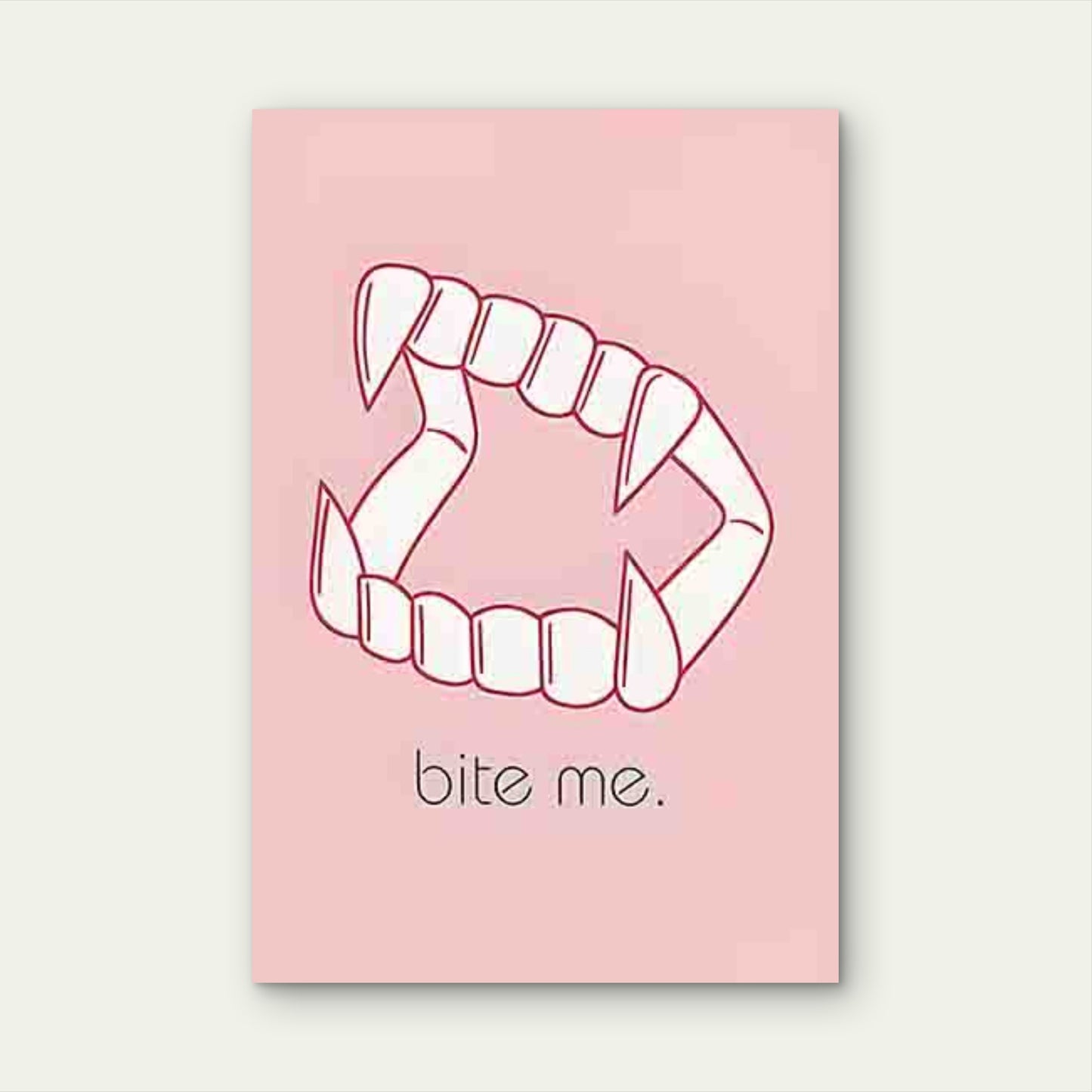 Vampire Bite Gothic Bite Me 40x60cm Metal Print Ready to Hang - Bella Home Decor