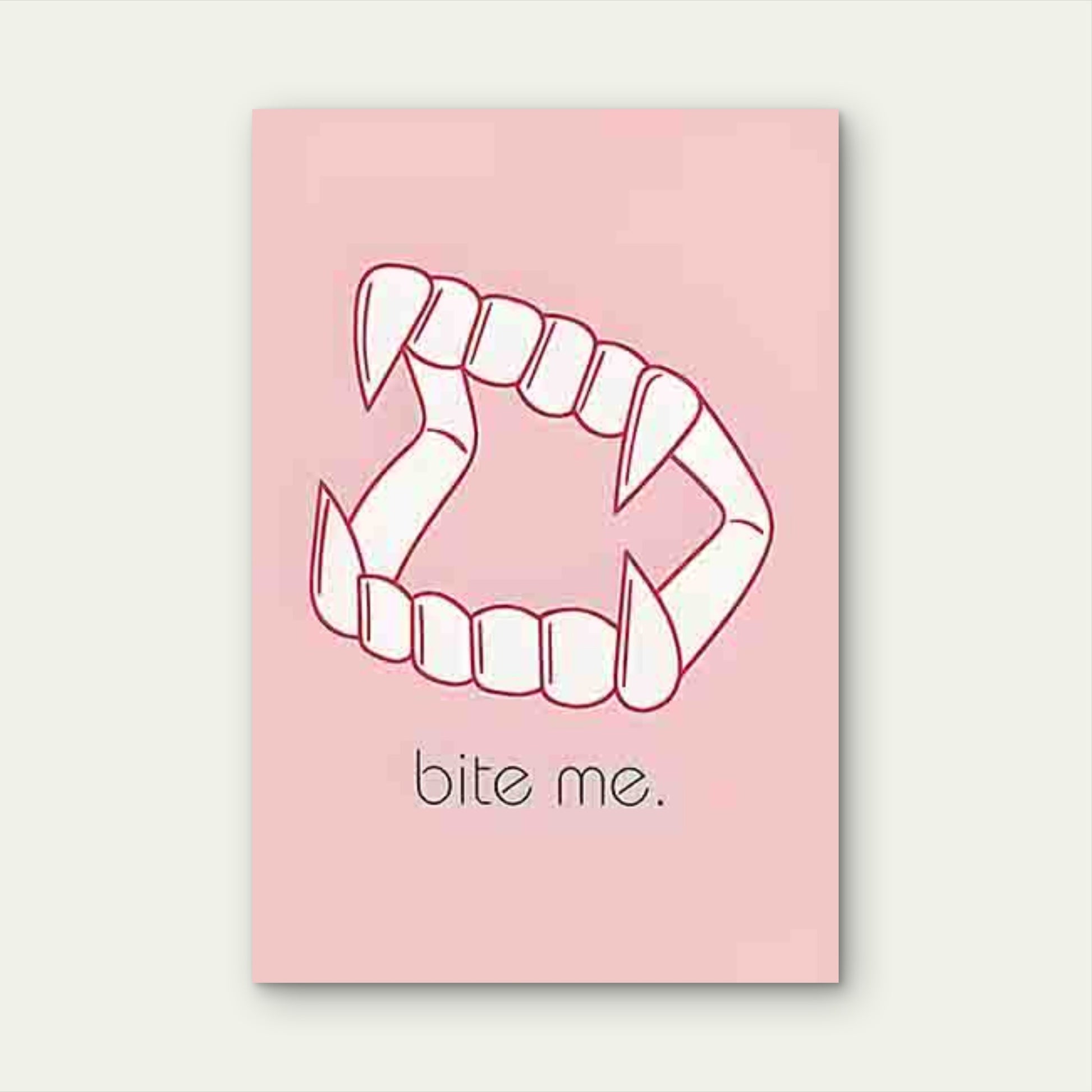 Vampire Bite Gothic Bite Me 40x60cm Metal Print Ready to Hang - Bella Home Decor