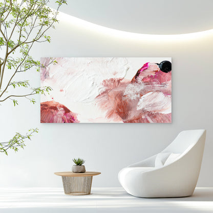 Soft Pink Brush Strokes Wall Art Canvas Office Home Room Framed 120x60cm
