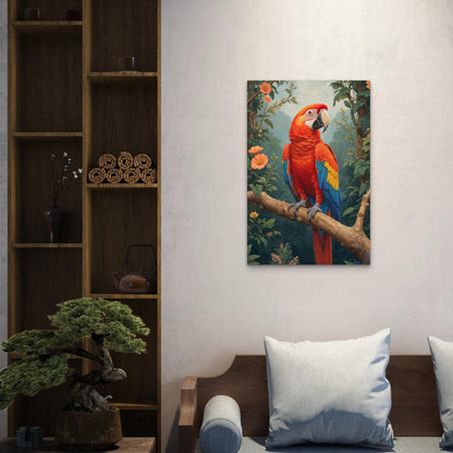 Artistic Pastel Animal Macaw Portrait Illustration 40x60cm Metal Print Ready to Hang
