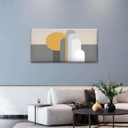 Modern Boho Geometric Sun Desert Wall Art Canvas Office Home Framed 120x60cm