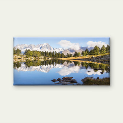Lake Arpy Mountain Reflection Wall Art Canvas Office Home Room Framed 120x60cm