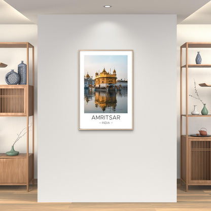 Harmandir Sahib in Amritsar, India Travel Poster Print Wall Art - Bella Home Decor