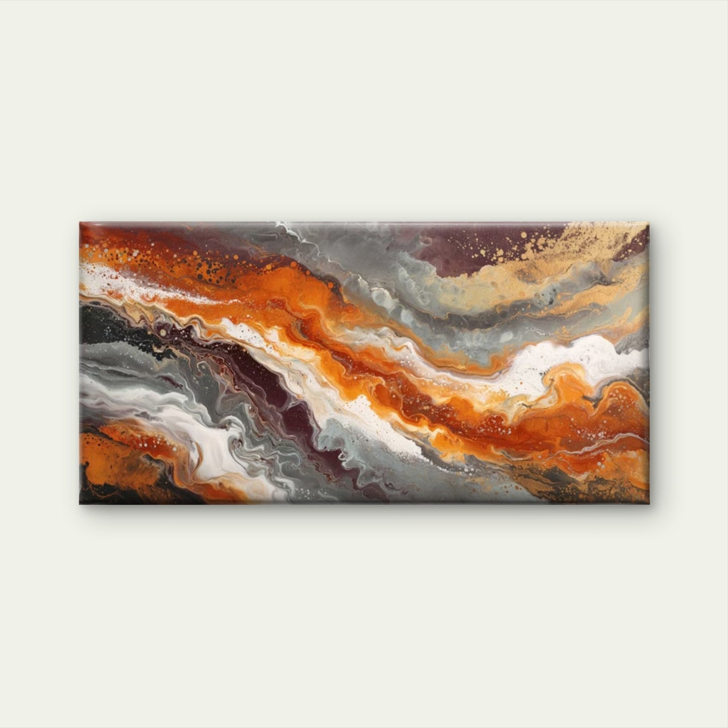 Abstract Waves in Bold Colors Wall Art Canvas Office Home Room Framed 120x60cm