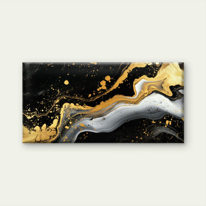 Golden Swirl Abstract Art Wall Art Canvas Office Home Room Framed 120x60cm