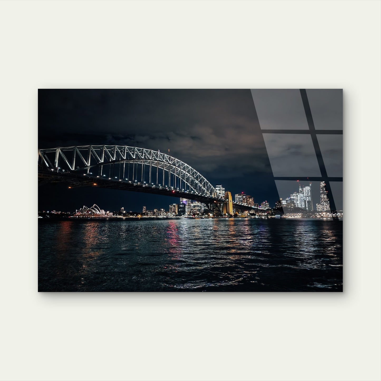 Sydney Harbour Bridge Opera House Night Cityscape Skyline Acrylic Glass Printing Wall Art Australian Made Quality