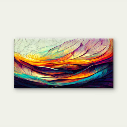 Rainbow Color Wave Pattern Wall Art Canvas Office Home Room Framed 120x60cm
