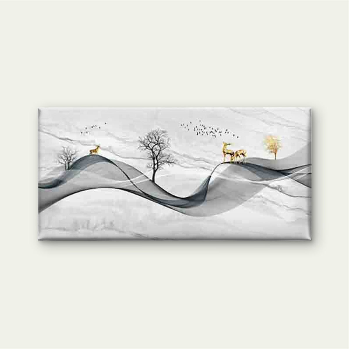 Elegant Geometric Design Wall Art Canvas Office Home Room Framed 120x60cm