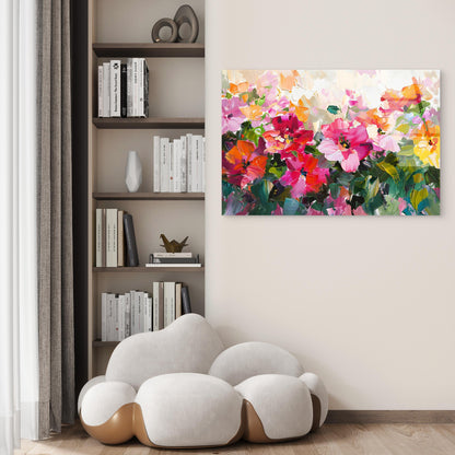 Modern Abstract Pink Floral Painting Acrylic Glass Printing Wall Art Australian Made Quality
