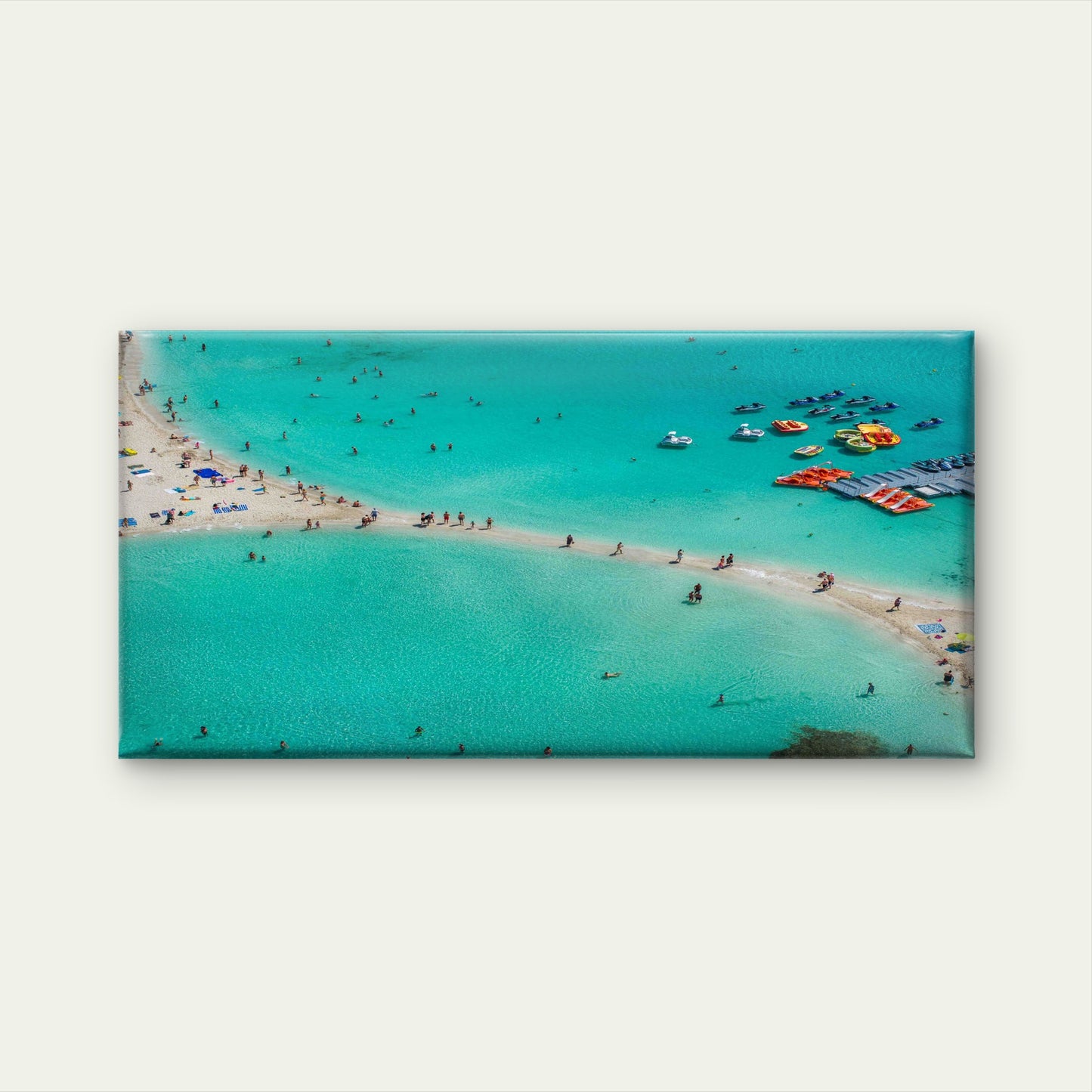 Aerial View of Ayia Napa Beach Wall Art Canvas Office Home Room Framed 120x60cm