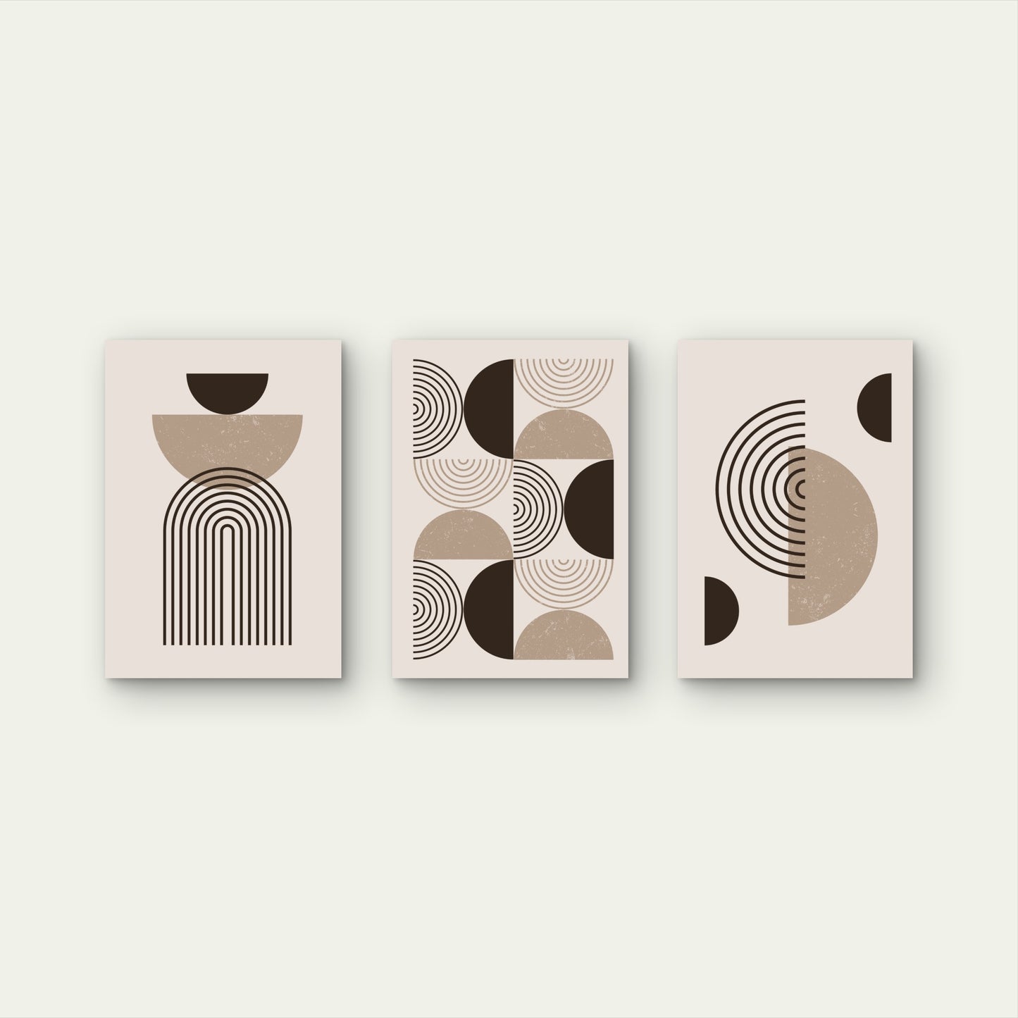 3pcs Abstract Mid Century Geometric Boho Arch   Wall Art Set Canvas Framed 60x90cm - High Quality Print 100% Australian Made Wall Canvas Ready to Hang
