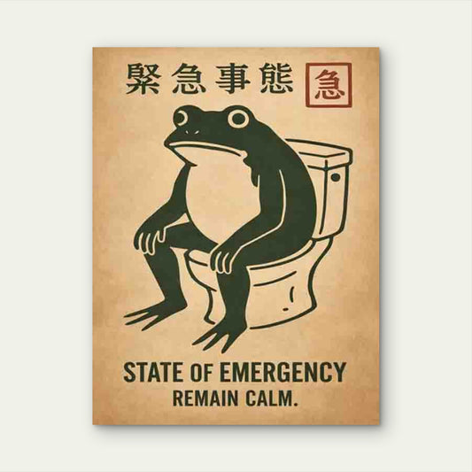Frog Emergency 60x90cm Metal Print Ready to Hang