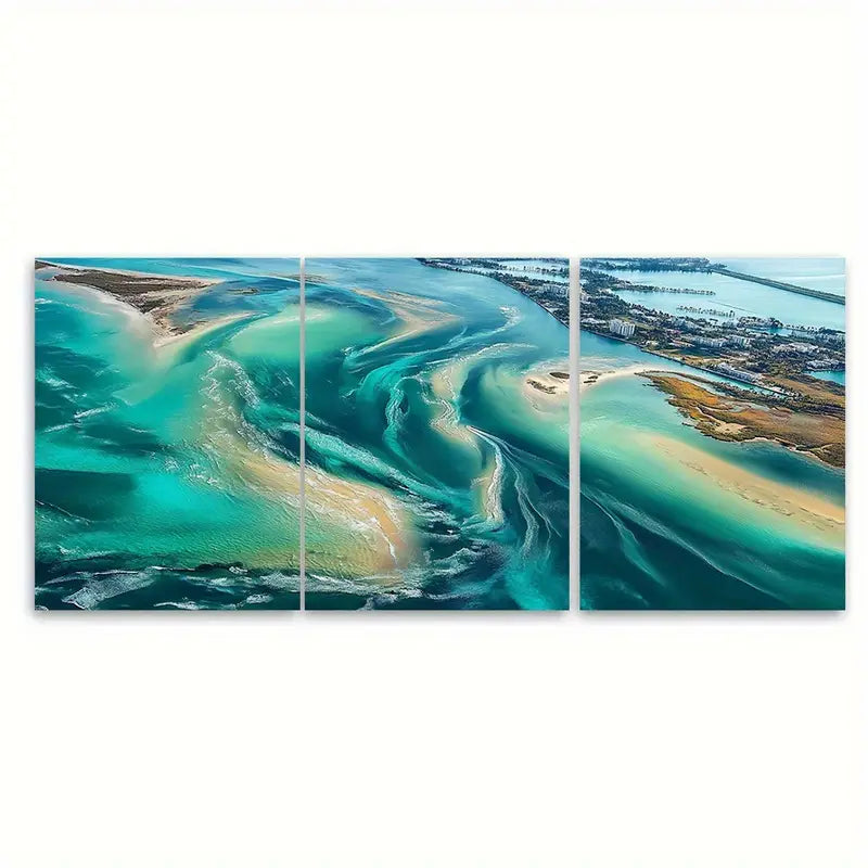 3pcs Fort Lauderdale Florida Coastal Wall Art Set Canvas Framed 50x70cm - High Quality Print 100% Australian Made Wall Canvas Ready to Hang - Bella Home Decor