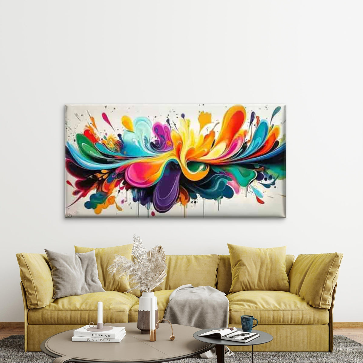 Colorful Abstract Art Painting Wall Art Canvas Office Home Room Framed 120x60cm