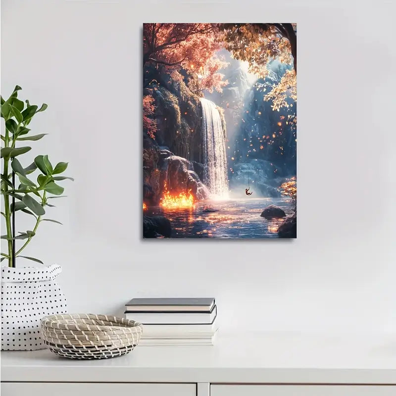 Dreamlike Squirrel Scene with Crystal Clear  40x60cm Metal Print Ready to Hang - Bella Home Decor