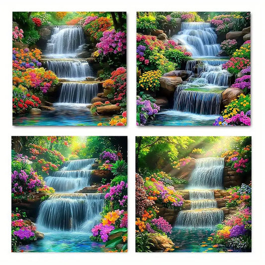 4pcs Vibrant Floral Nature Scene NS  Wall Art Canvas Framed