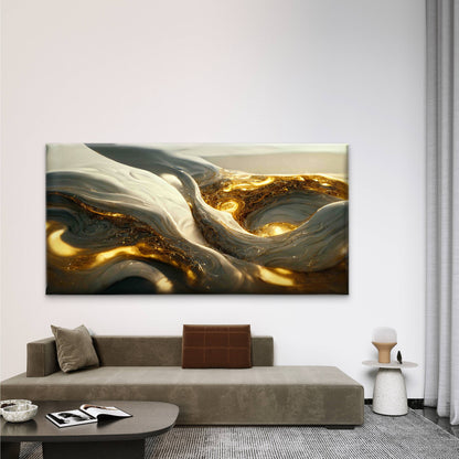Mixed Liquid Paint White Wall Art Canvas Office Home Room Framed 120x60cm