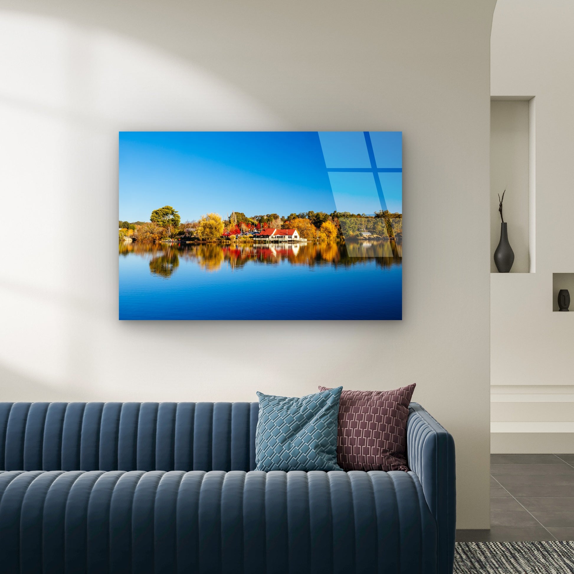 Lake Daylesford Victoria Autumn Tree Acrylic Glass Printing Wall Art Australian Made Quality