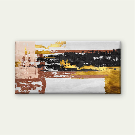 Black Gold Rust Abstract Wall Art Canvas Office Home Room Framed 120x60cm