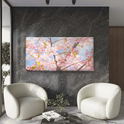 Cherry Blossoms In Sunlight Wall Art Canvas Office Home Room Framed 120x60cm