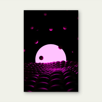 Abstract Neon Ball 40x60cm Metal Print Ready to Hang