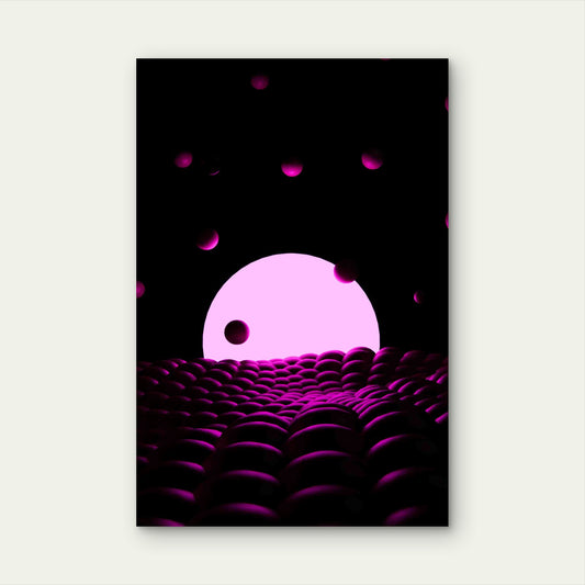 Abstract Neon Ball 40x60cm Metal Print Ready to Hang